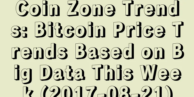 Coin Zone Trends: Bitcoin Price Trends Based on Big Data This Week (2017-08-21)