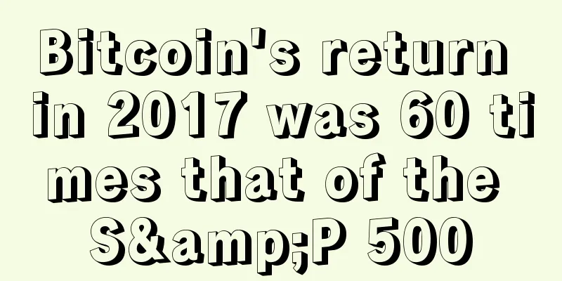 Bitcoin's return in 2017 was 60 times that of the S&P 500