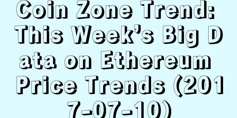Coin Zone Trend: This Week’s Big Data on Ethereum Price Trends (2017-07-10)