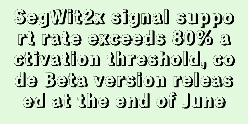 SegWit2x signal support rate exceeds 80% activation threshold, code Beta version released at the end of June