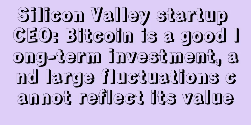 Silicon Valley startup CEO: Bitcoin is a good long-term investment, and large fluctuations cannot reflect its value