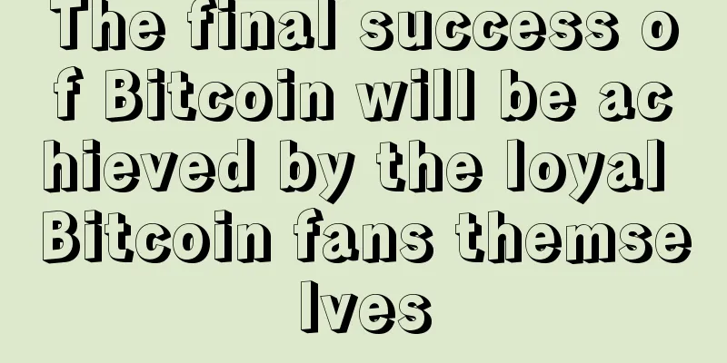 The final success of Bitcoin will be achieved by the loyal Bitcoin fans themselves