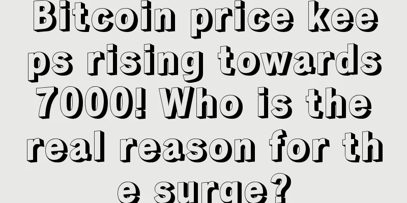 Bitcoin price keeps rising towards 7000! Who is the real reason for the surge?