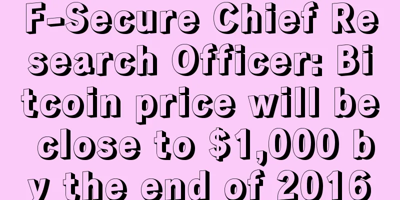 F-Secure Chief Research Officer: Bitcoin price will be close to $1,000 by the end of 2016