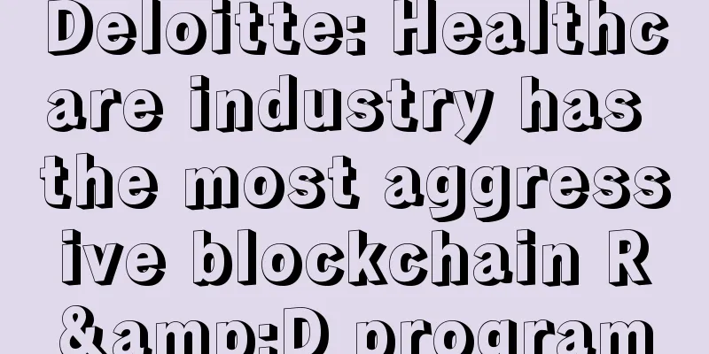 Deloitte: Healthcare industry has the most aggressive blockchain R&D program