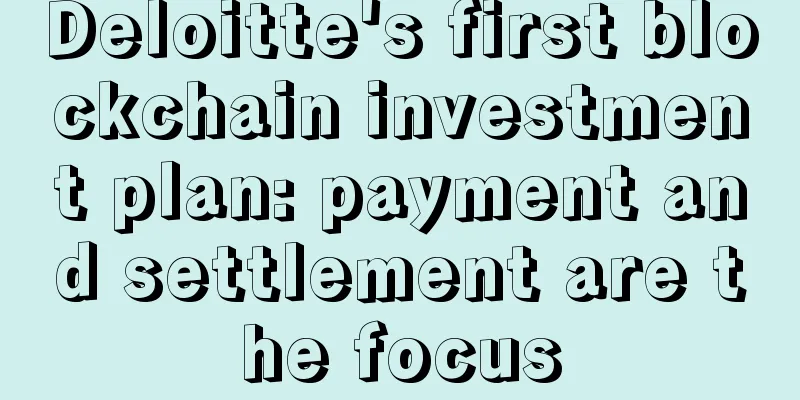 Deloitte's first blockchain investment plan: payment and settlement are the focus
