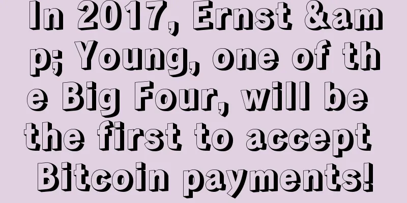In 2017, Ernst & Young, one of the Big Four, will be the first to accept Bitcoin payments!