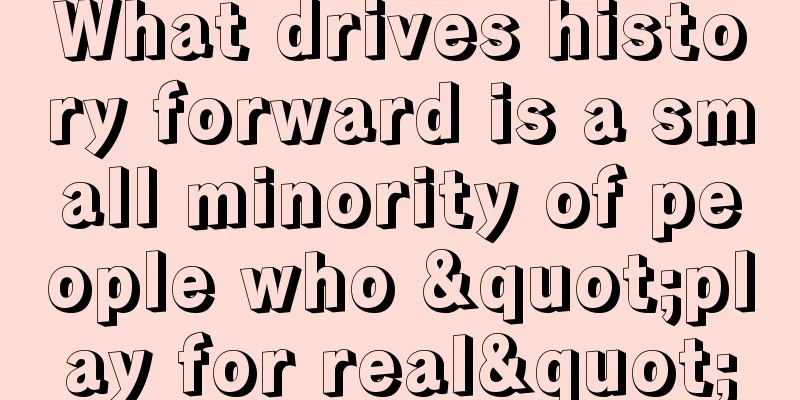 What drives history forward is a small minority of people who "play for real"