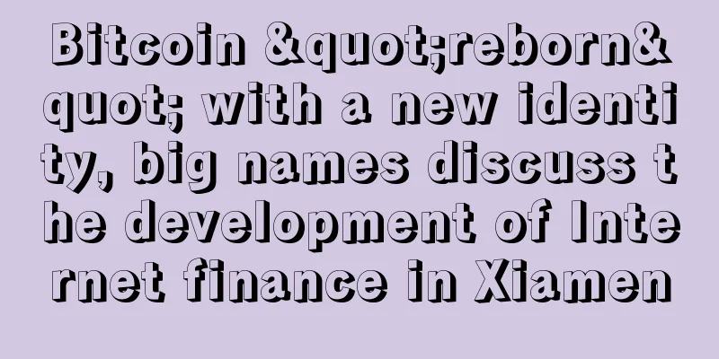 Bitcoin "reborn" with a new identity, big names discuss the development of Internet finance in Xiamen