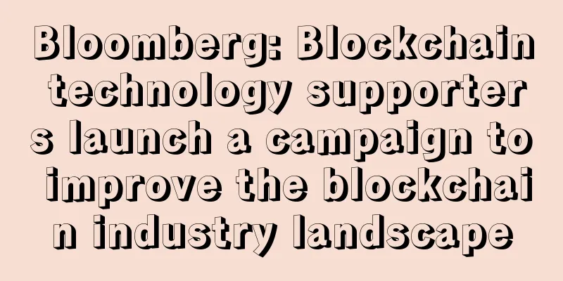 Bloomberg: Blockchain technology supporters launch a campaign to improve the blockchain industry landscape