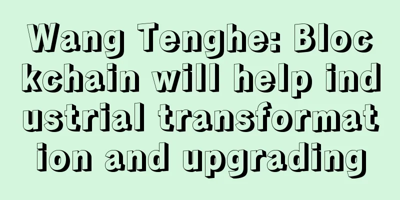 Wang Tenghe: Blockchain will help industrial transformation and upgrading