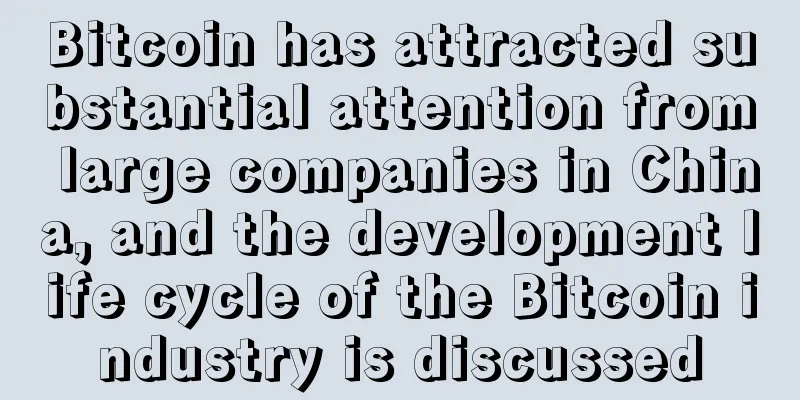 Bitcoin has attracted substantial attention from large companies in China, and the development life cycle of the Bitcoin industry is discussed