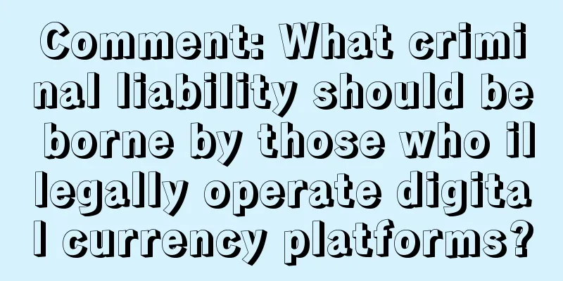Comment: What criminal liability should be borne by those who illegally operate digital currency platforms?