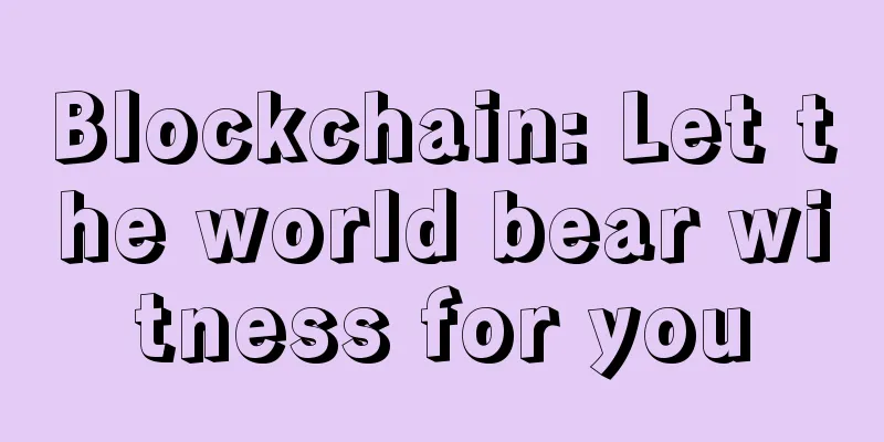 Blockchain: Let the world bear witness for you