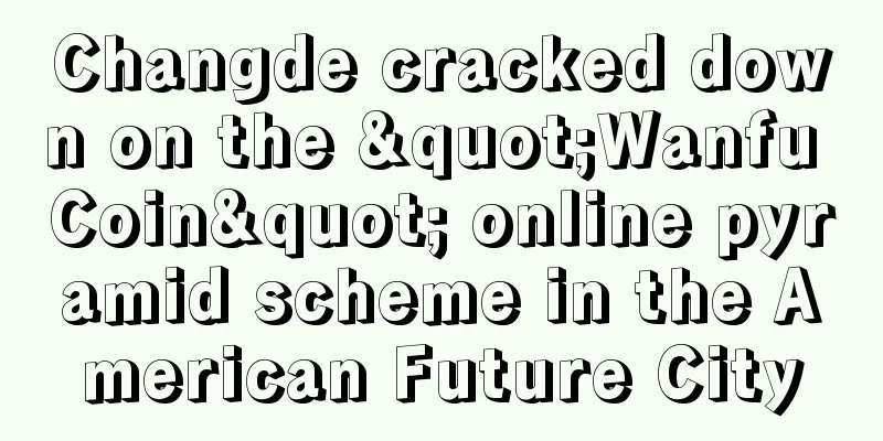 Changde cracked down on the "Wanfu Coin" online pyramid scheme in the American Future City