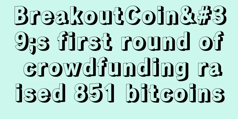 BreakoutCoin's first round of crowdfunding raised 851 bitcoins