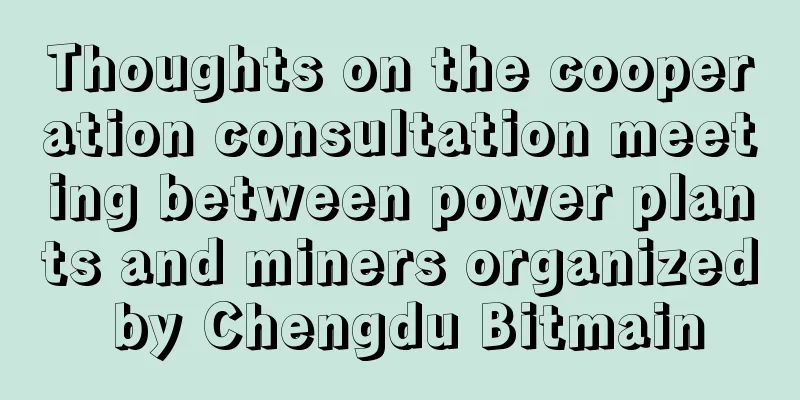 Thoughts on the cooperation consultation meeting between power plants and miners organized by Chengdu Bitmain