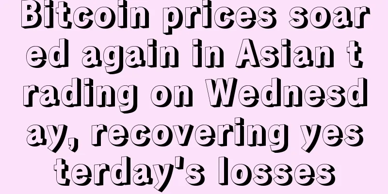 Bitcoin prices soared again in Asian trading on Wednesday, recovering yesterday's losses