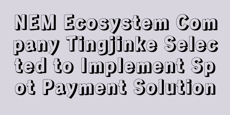 NEM Ecosystem Company Tingjinke Selected to Implement Spot Payment Solution
