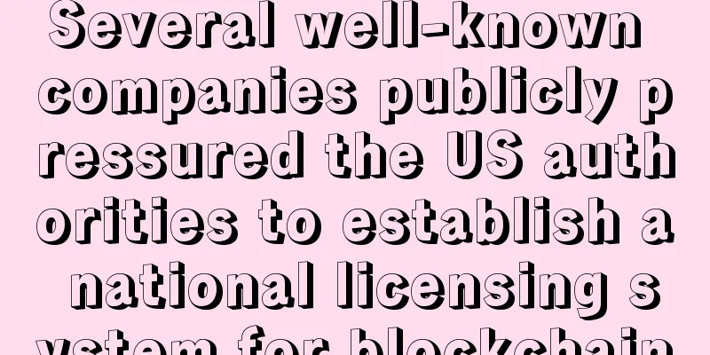 Several well-known companies publicly pressured the US authorities to establish a national licensing system for blockchain