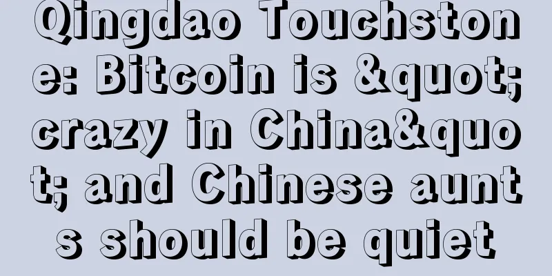 Qingdao Touchstone: Bitcoin is "crazy in China" and Chinese aunts should be quiet