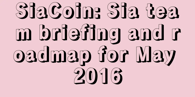 SiaCoin: Sia team briefing and roadmap for May 2016