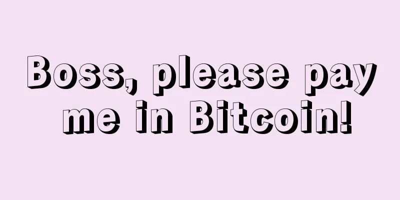 Boss, please pay me in Bitcoin!