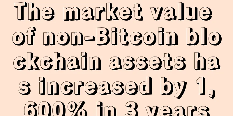 The market value of non-Bitcoin blockchain assets has increased by 1,600% in 3 years