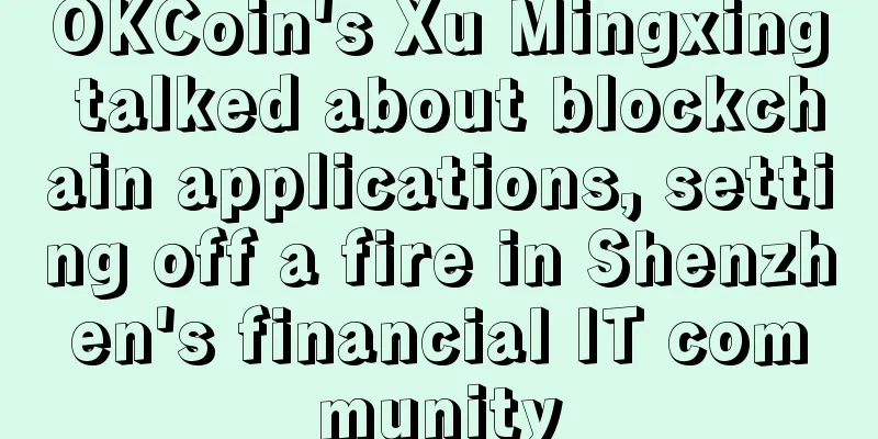 OKCoin's Xu Mingxing talked about blockchain applications, setting off a fire in Shenzhen's financial IT community
