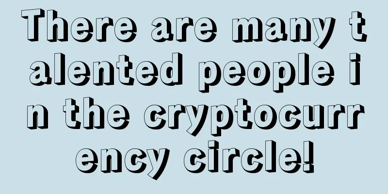 There are many talented people in the cryptocurrency circle!