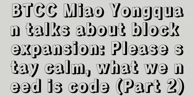 BTCC Miao Yongquan talks about block expansion: Please stay calm, what we need is code (Part 2)