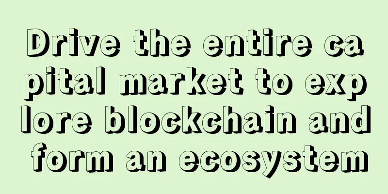 Drive the entire capital market to explore blockchain and form an ecosystem