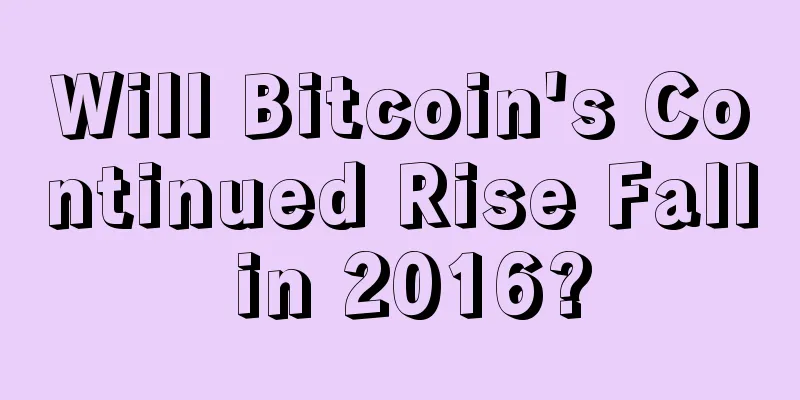 Will Bitcoin's Continued Rise Fall in 2016?