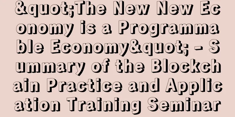 "The New New Economy is a Programmable Economy" - Summary of the Blockchain Practice and Application Training Seminar