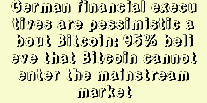 German financial executives are pessimistic about Bitcoin: 95% believe that Bitcoin cannot enter the mainstream market