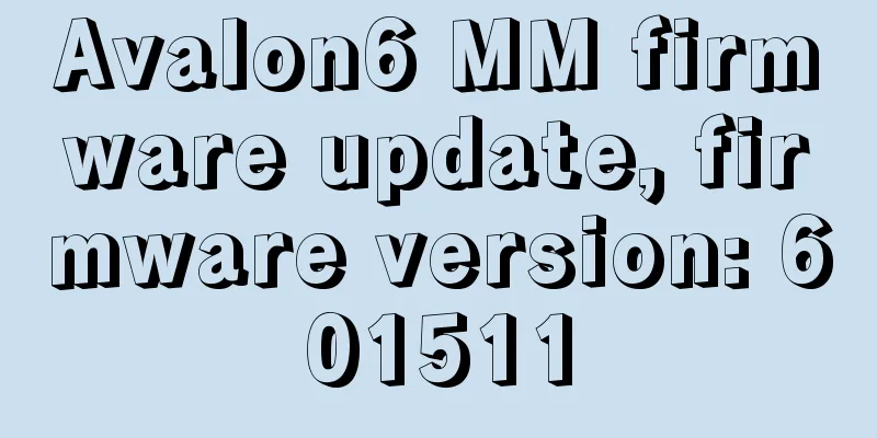 Avalon6 MM firmware update, firmware version: 601511