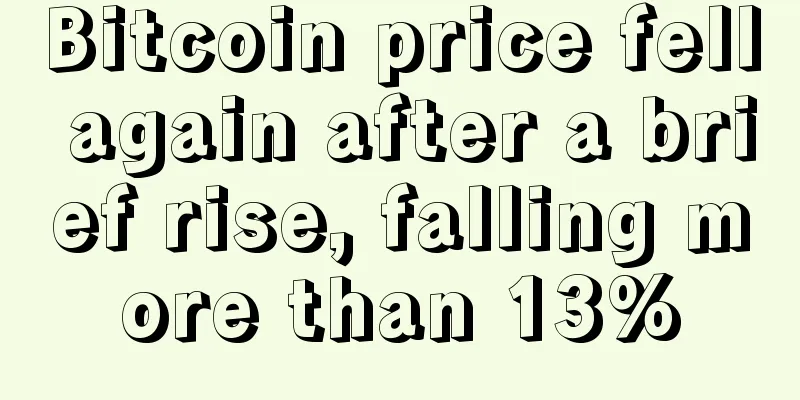Bitcoin price fell again after a brief rise, falling more than 13%
