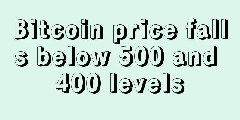 Bitcoin price falls below 500 and 400 levels