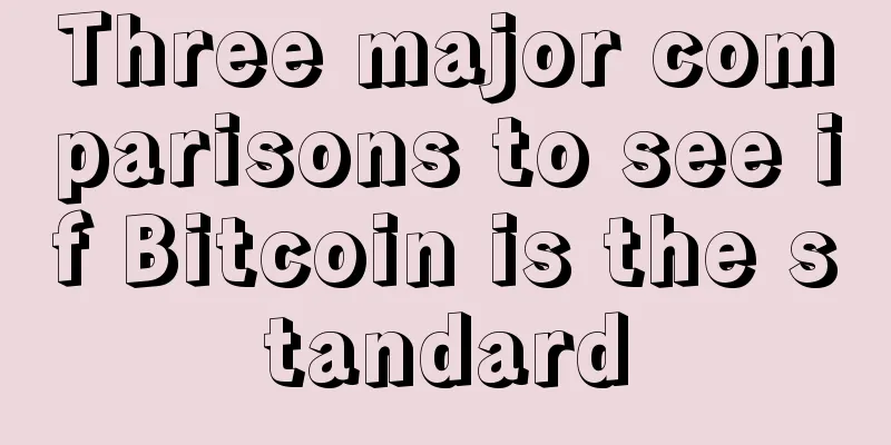 Three major comparisons to see if Bitcoin is the standard