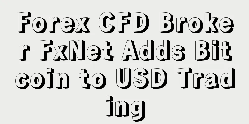 Forex CFD Broker FxNet Adds Bitcoin to USD Trading