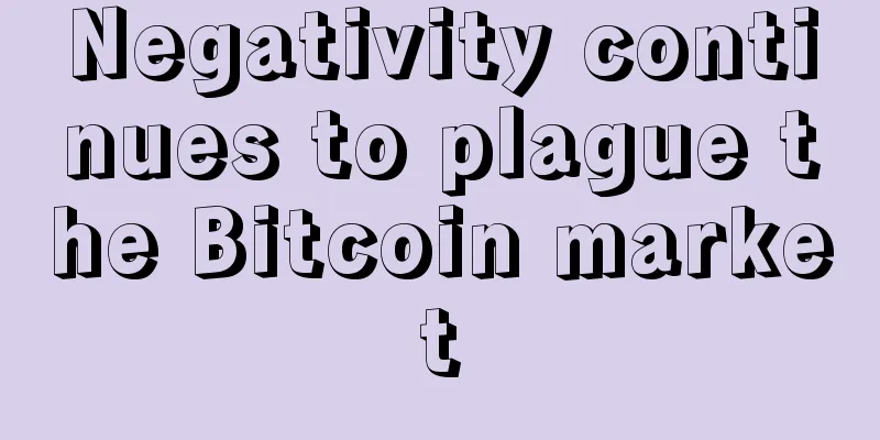 Negativity continues to plague the Bitcoin market