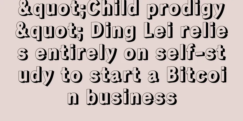 "Child prodigy" Ding Lei relies entirely on self-study to start a Bitcoin business
