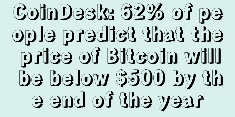CoinDesk: 62% of people predict that the price of Bitcoin will be below $500 by the end of the year